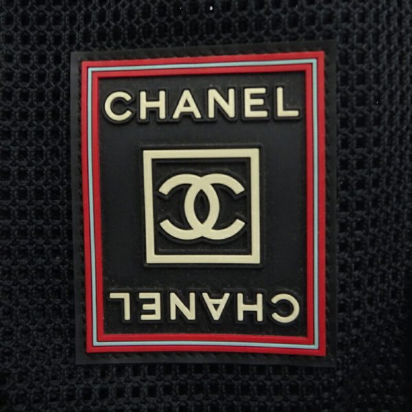 dh80364 7 Chanel Mesh Sportsline Nylon Shoulder Bag Black