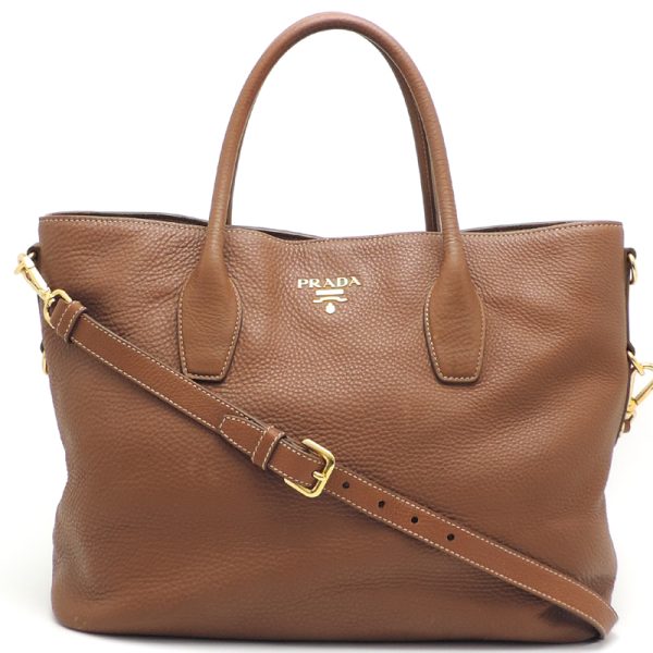 dh80366 1 Prada Vitello Dino Tote Bag Brown