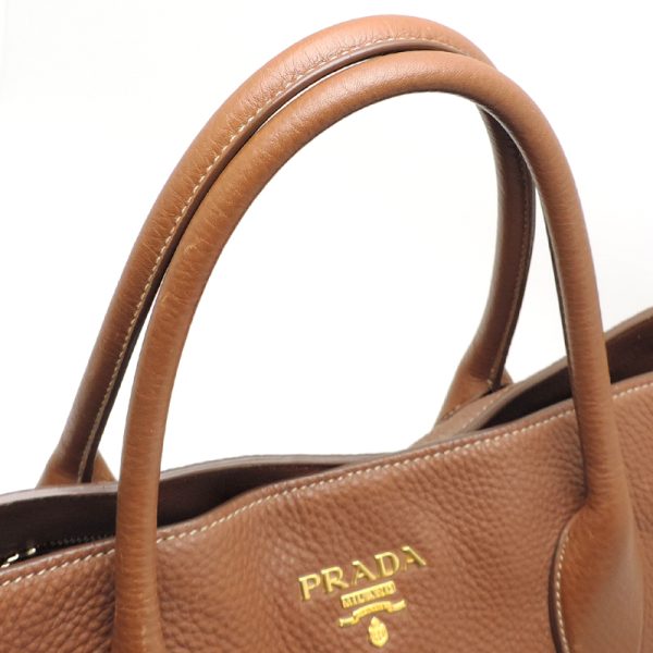 dh80366 5 Prada Vitello Dino Tote Bag Brown