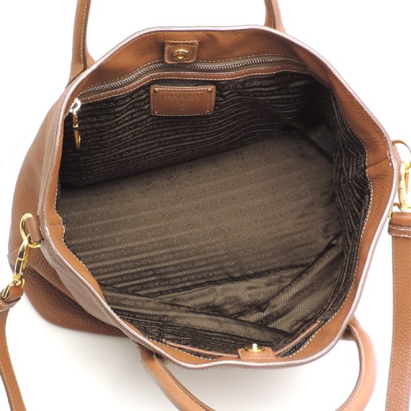 dh80366 6 Prada Vitello Dino Tote Bag Brown