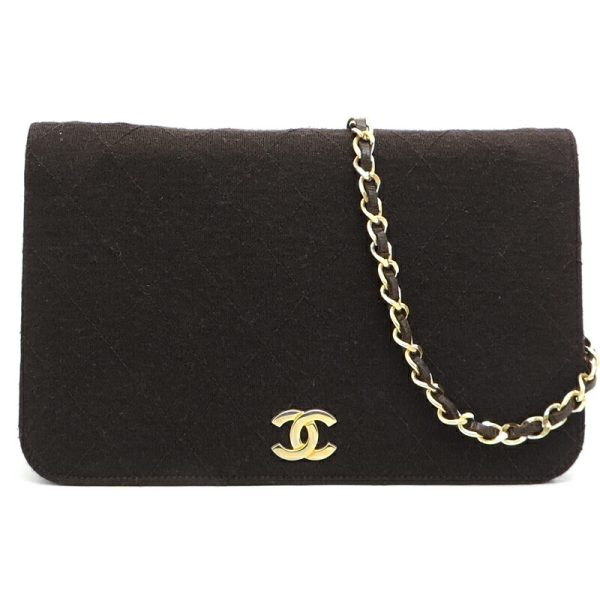 dh80369 1 Chanel Matelasse Chain Cotton Shoulder Bag Brown