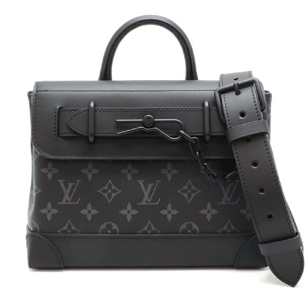 dh80371 1 Louis Vuitton Steamer PM Monogram Eclipse Handbag Black