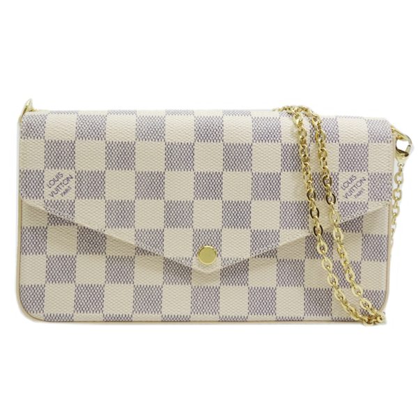 dh80508 1 Louis Vuitton Pochette Félicie Damier Shoulder Bag White