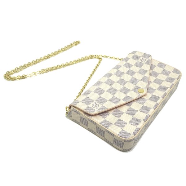 dh80508 3 Louis Vuitton Pochette Félicie Damier Shoulder Bag White