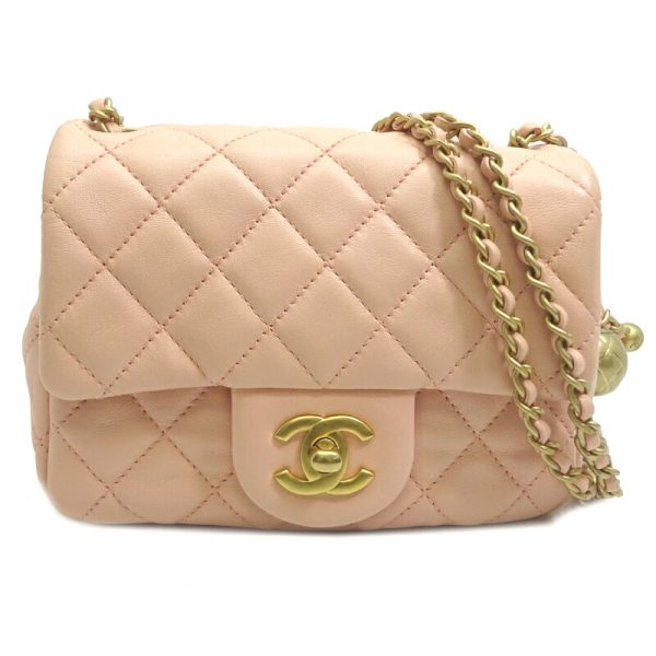 dh80511 1 Chanel Mini Matelasse Chain Lambskin Shoulder Bag Pink