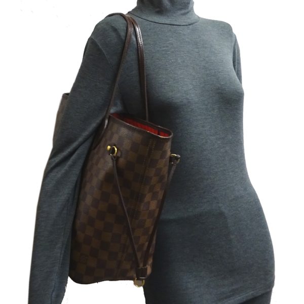 dh80688 8 Louis Vuitton Neverfull MM Damier Tote Bag Brown