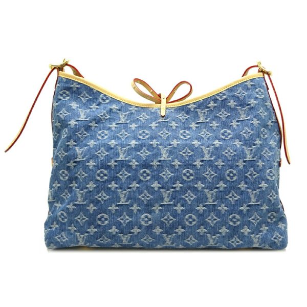 dh80739 2 Louis Vuitton Carryall NM MM Denim Shoulder Bag Blue