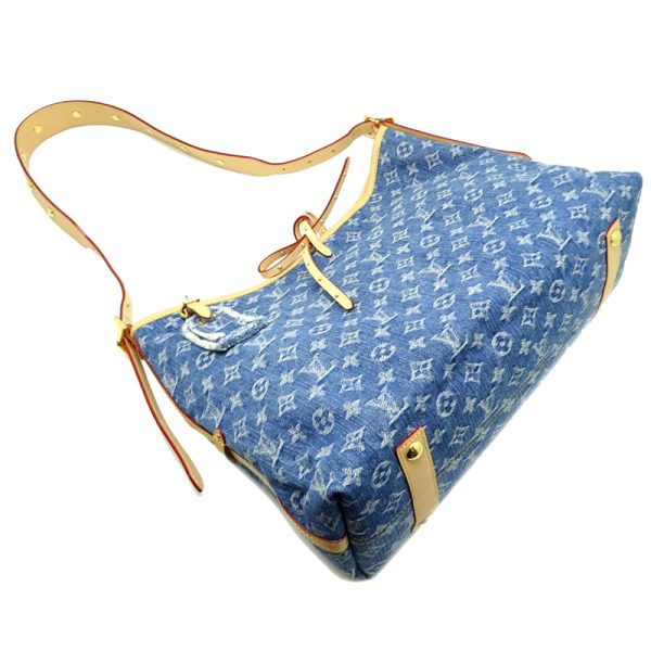 dh80739 3 Louis Vuitton Carryall NM MM Denim Shoulder Bag Blue