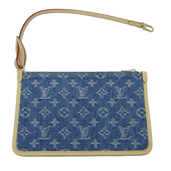 dh80739 8 Louis Vuitton Carryall NM MM Denim Shoulder Bag Blue