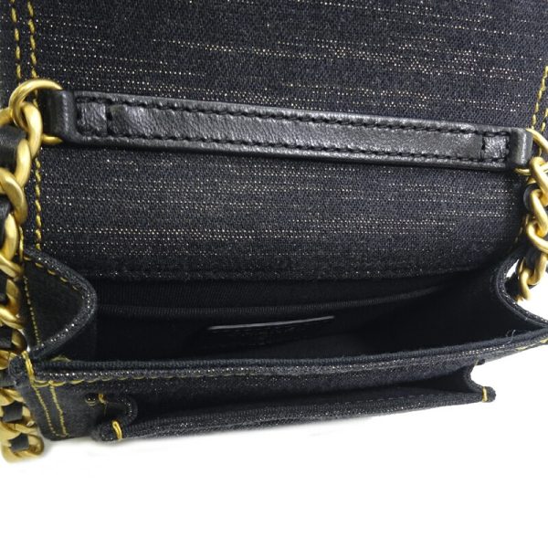 dh80894 6 Chanel Matelasse Mini Chain Denim Shoulder Bag Black