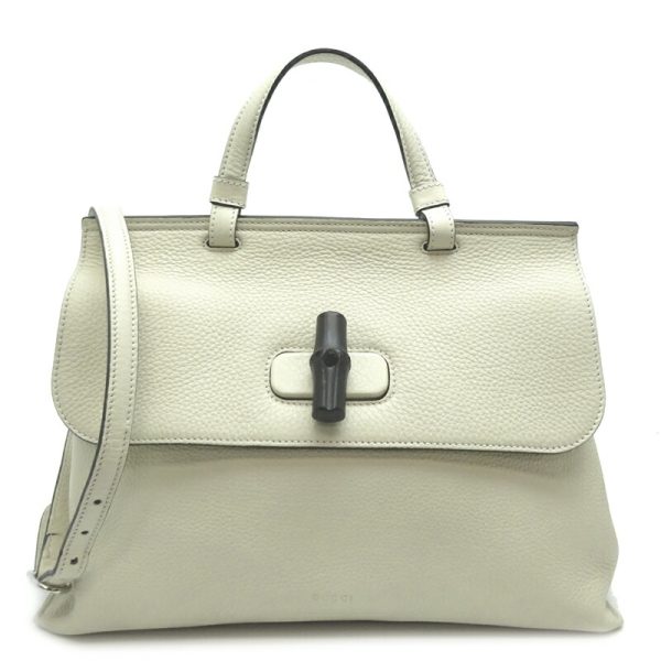 dh80949 1 Gucci Handbag Bamboo White