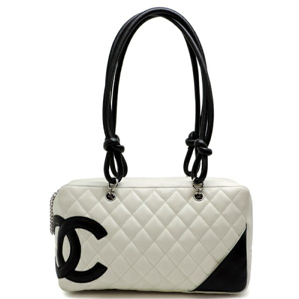 dh81011 1 Chanel Cambon Line Bowling Bag White