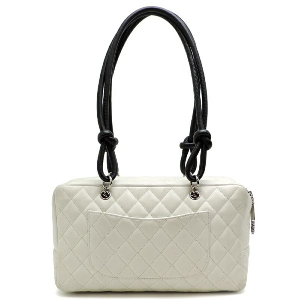 dh81011 2 Chanel Cambon Line Bowling Bag White