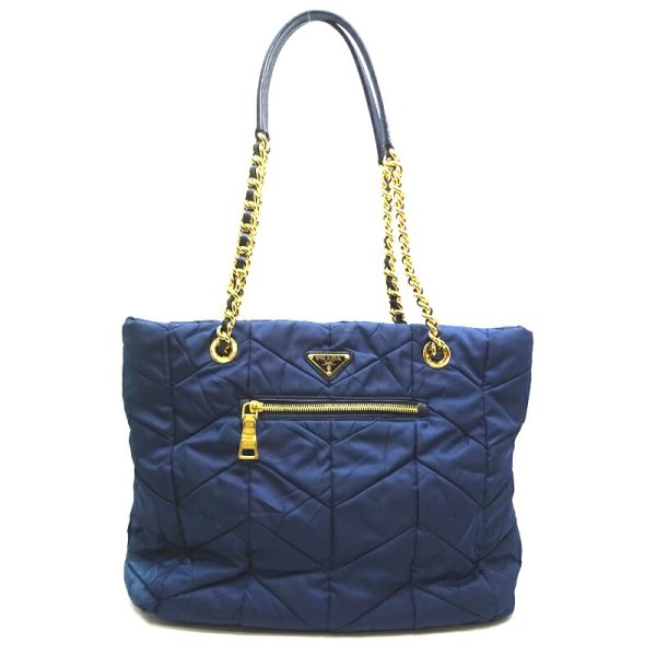 dh81057 1 Prada Quilted Shoulder Bag Tote Blue