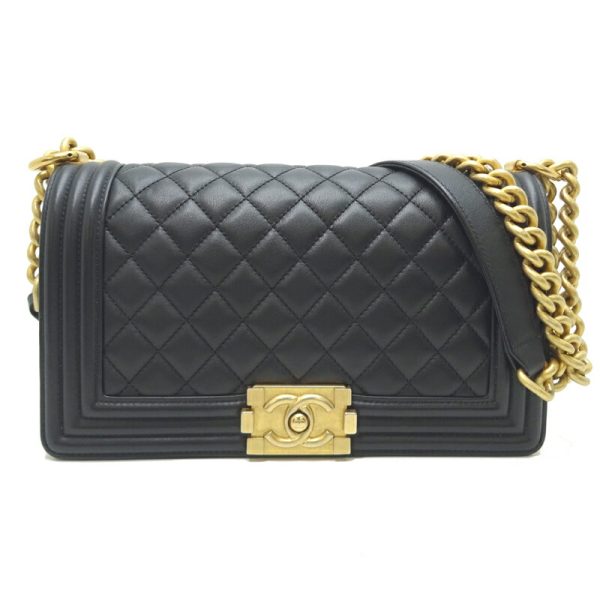 dh81086 1 Chanel Boy Chanel 25 Lambskin Shoulder Bag Black