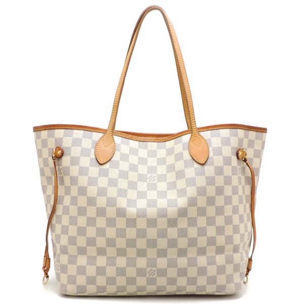 dh81125 1 Louis Vuitton Neverfull MM Damier Tote Bag White