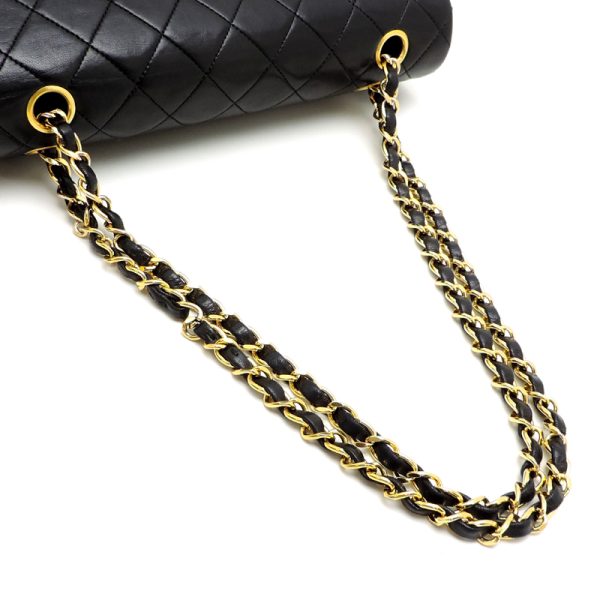 dh81138 5 Chanel Matelasse 25 Chain Lambskin Shoulder Bag Black