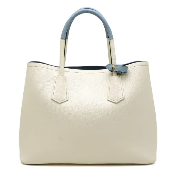 dh81378 2 Prada Doubre Medium Saffiano Tote Bag White