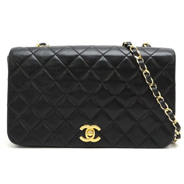 dh81393 1 Chanel Matelasse 23 Chain Lambskin Shoulder Bag Black