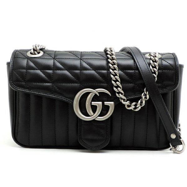 dh81516 1 Gucci Shoulder Bag GG Marmont Black