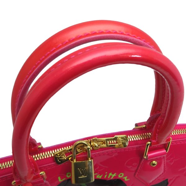 dh81522 5 Louis Vuitton Alma MM Vernis Handbag Pink