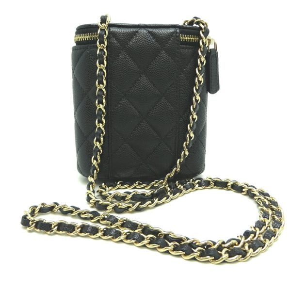 dh81651 2 Chanel Matelasse Vanity Chain Caviar Skin Shoulder Bag Black