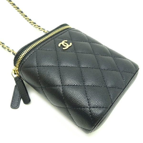 dh81651 3 Chanel Matelasse Vanity Chain Caviar Skin Shoulder Bag Black