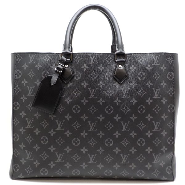 dh81898 1 Louis Vuitton Grand Sac Monogram Eclipse Tote Bag Black