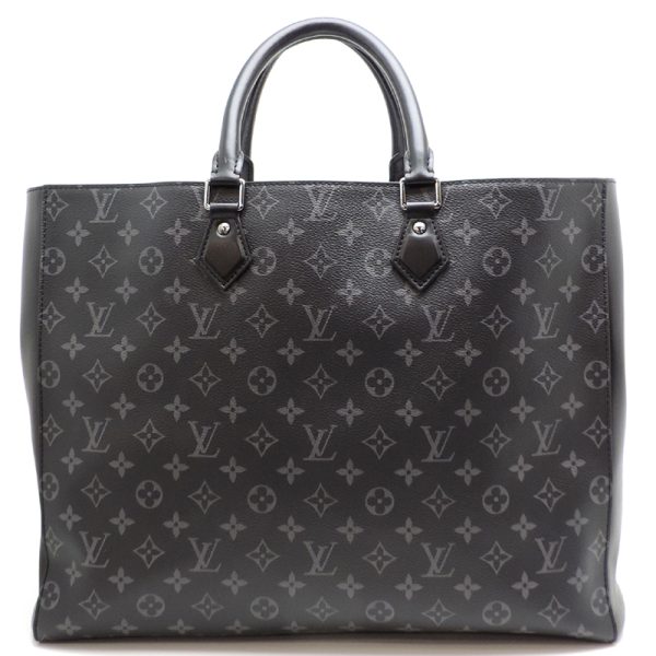 dh81898 2 Louis Vuitton Grand Sac Monogram Eclipse Tote Bag Black