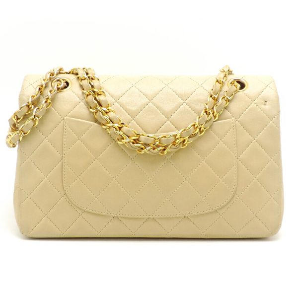 dh81910 2 Chanel Matelasse 25 Double Chain Lambskin Shoulder Bag Beige