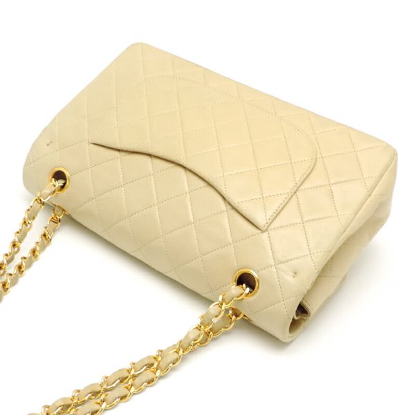 dh81910 4 Chanel Matelasse 25 Double Chain Lambskin Shoulder Bag Beige