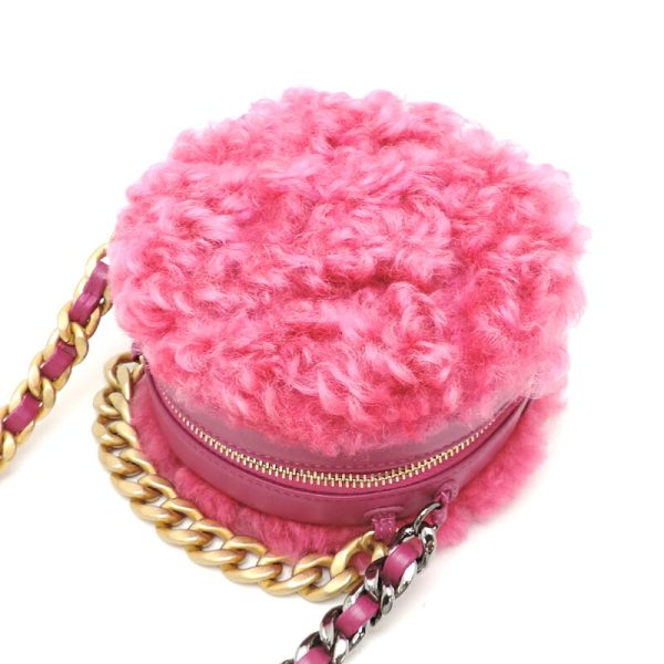 dh81915 4 Chanel Chanel 19 Round Chain Mouton Shoulder Bag Pink