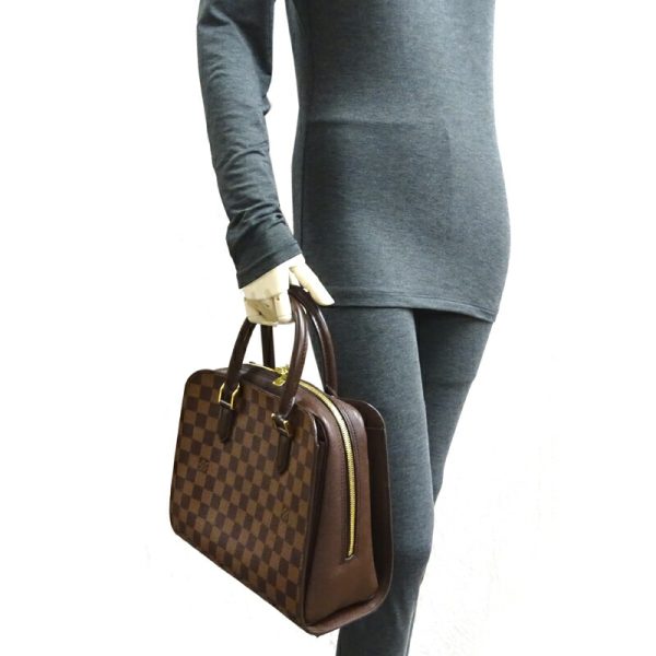 dh82003 9 Louis Vuitton Triana Damier Handbag Brown