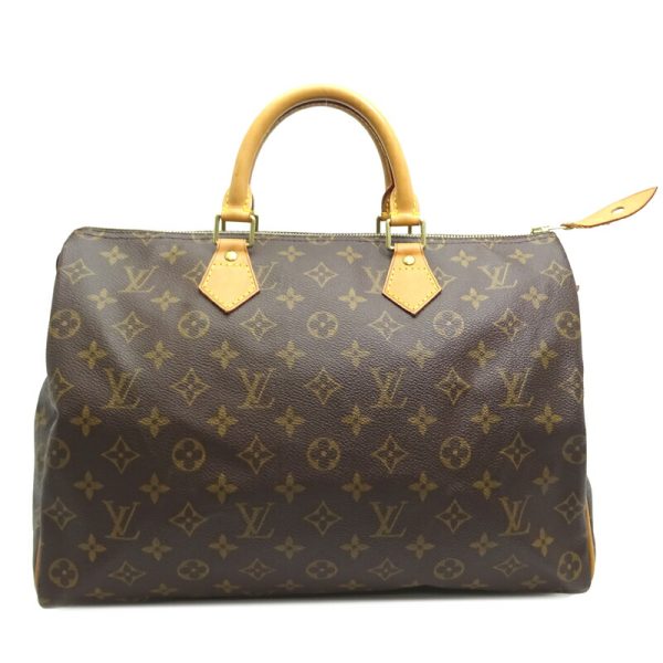 dh82065 2 Louis Vuitton Speedy 35 Monogram Bag Brown