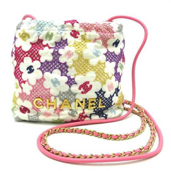 dh82157 1 Chanel 22 Mini Tweed Handbag Pink