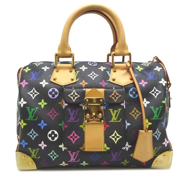 dh82158 1 Louis Vuitton Speedy 30 Monogram Multicolor Bag Black