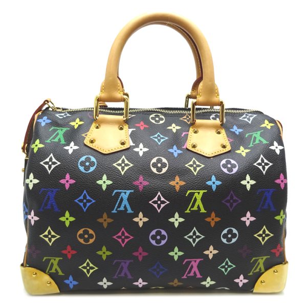 dh82158 2 Louis Vuitton Speedy 30 Monogram Multicolor Bag Black