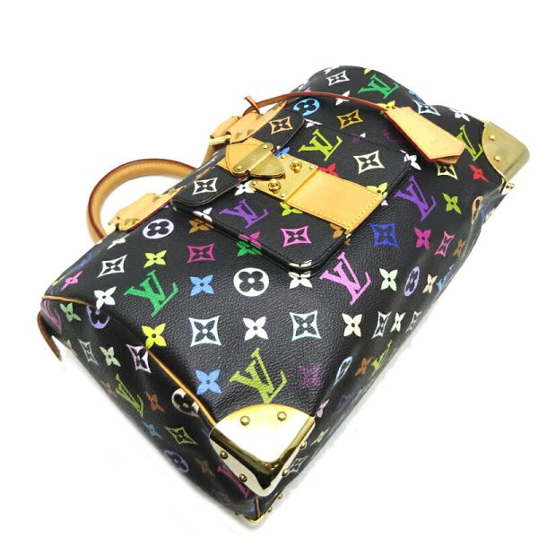 dh82158 3 Louis Vuitton Speedy 30 Monogram Multicolor Bag Black