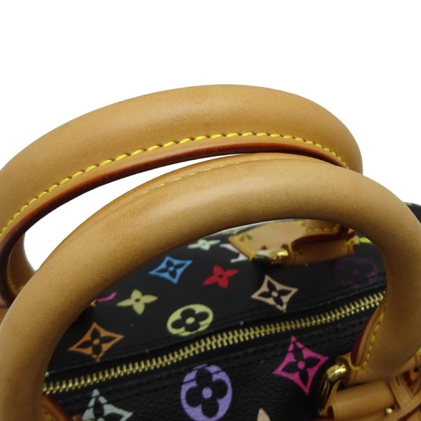 dh82158 5 Louis Vuitton Speedy 30 Monogram Multicolor Bag Black