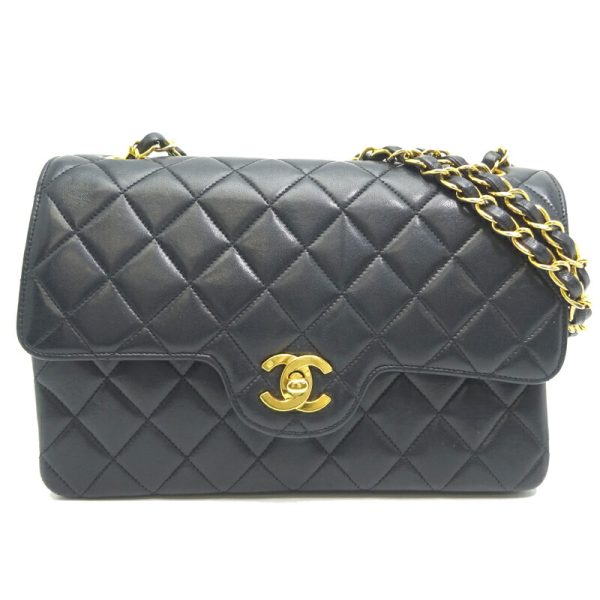 dh82328 1 Chanel Matelasse 23 Chain Lambskin Shoulder Bag Black