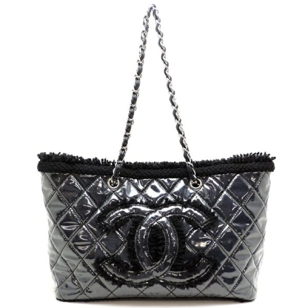 dh82373 1 Chanel Funny Chain Tweed Tote Bag Black