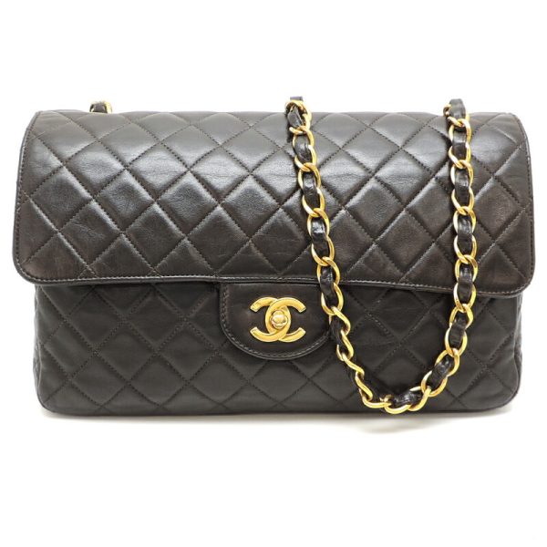 dh82380 1 Chanel Matelasse Chain Lambskin Shoulder Bag Black