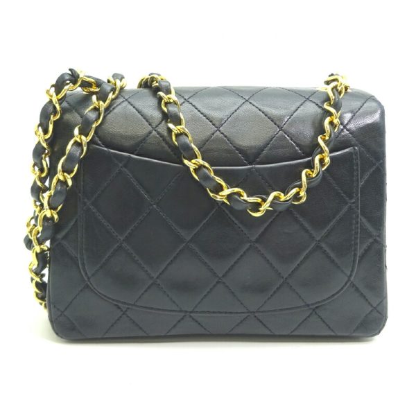 dh82408 2 Chanel Mini Matelasse 17 Chain Lambskin Shoulder Bag Black