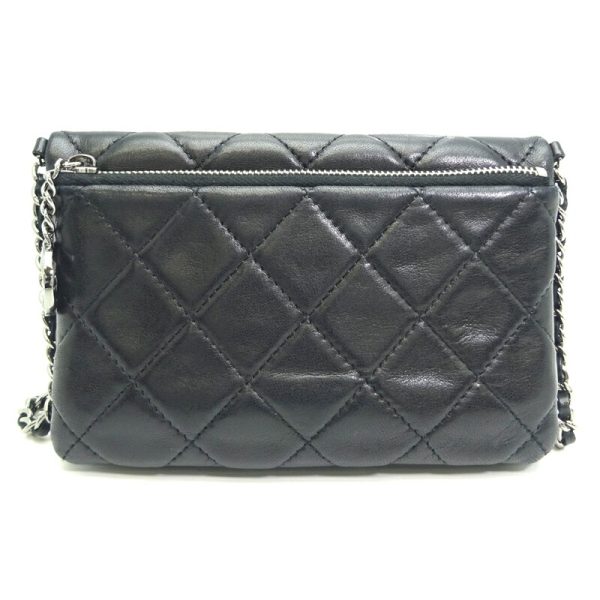 dh82411 2 Chanel Mini Matelasse Chain Lambskin Shoulder Bag Black