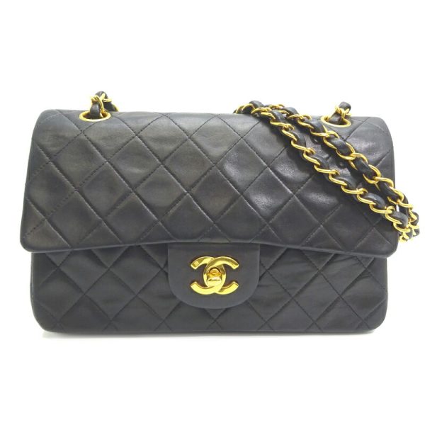 dh82493 1 Chanel Matelasse 23 Chain Lambskin Shoulder Bag Black