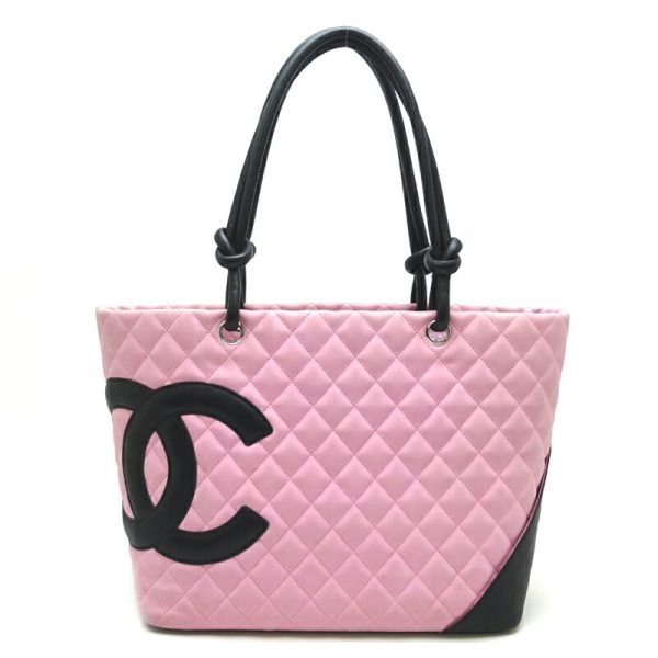 dh82506 1 Chanel Cambon Line Large Tote Calf Shoulder Bag Pink