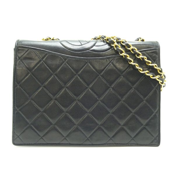 dh82507 1 Chanel Matelasse Full Flap Chain Lambskin Shoulder Bag Black