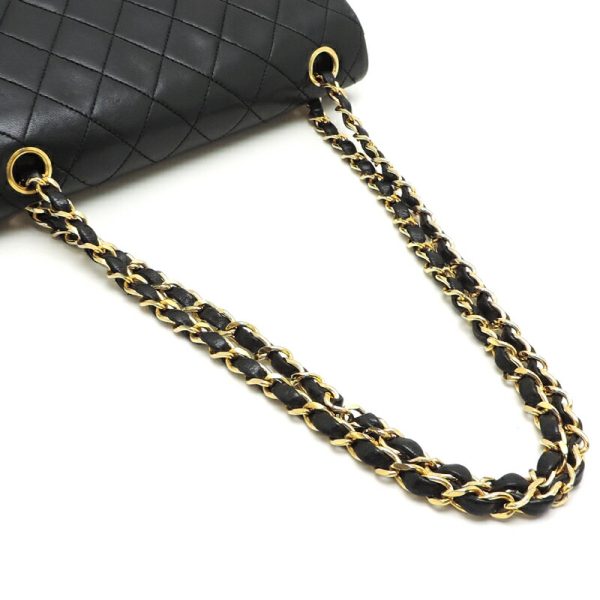 dh82562 5 Chanel Matelasse 23 Double Chain Lambskin Shoulder Bag Black