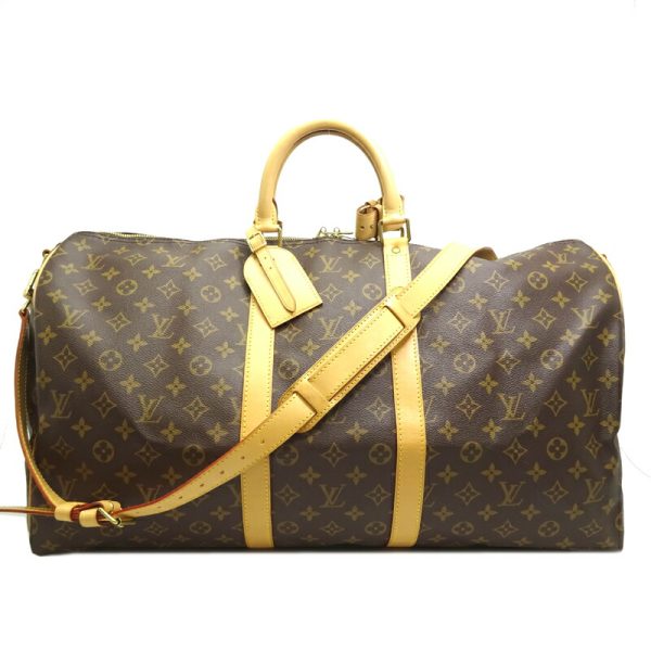 dh82602 1 Louis Vuitton Keepall Bandouliere 55 Monogram Bag Brown