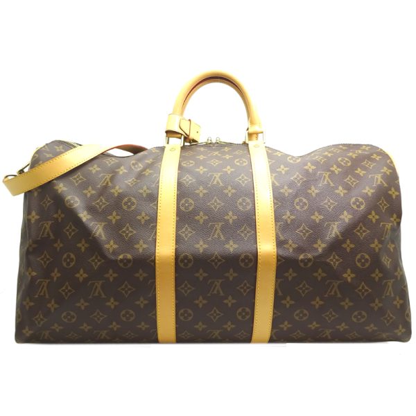 dh82602 2 Louis Vuitton Keepall Bandouliere 55 Monogram Bag Brown